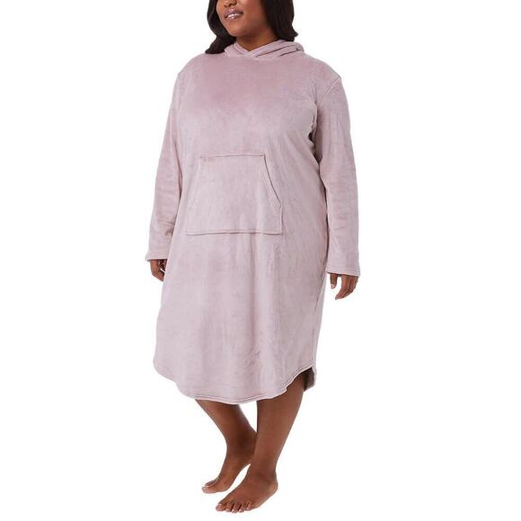 NWT 32 Degrees Women's Cozy Soft Velour Front Pocket Hooded Lounger - Picture 5 of 7